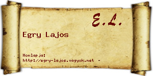 Egry Lajos névjegykártya